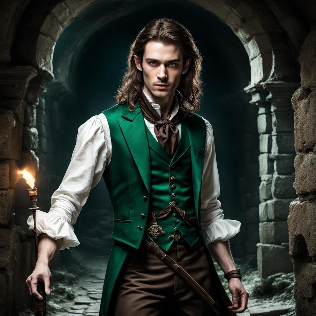 Elegant Elf Explorer in Victorian Gothic Style