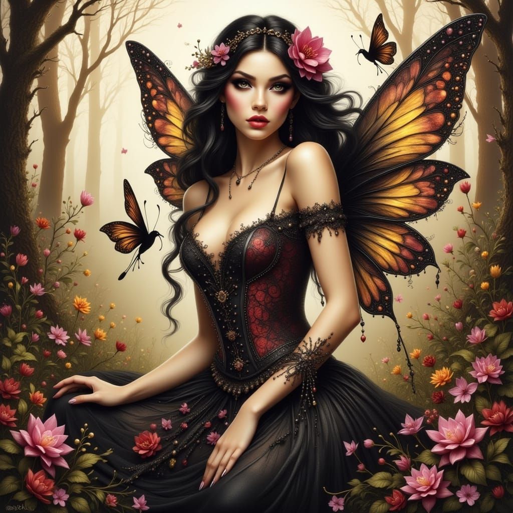 Surreal Flux Fairies Adorned with Pearls and Glitter