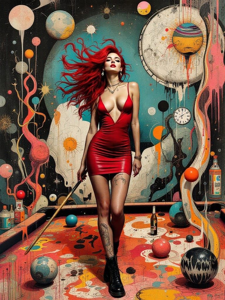 Surrealist Fusion: Cosmic Dreamscape with Melting Forms and ...