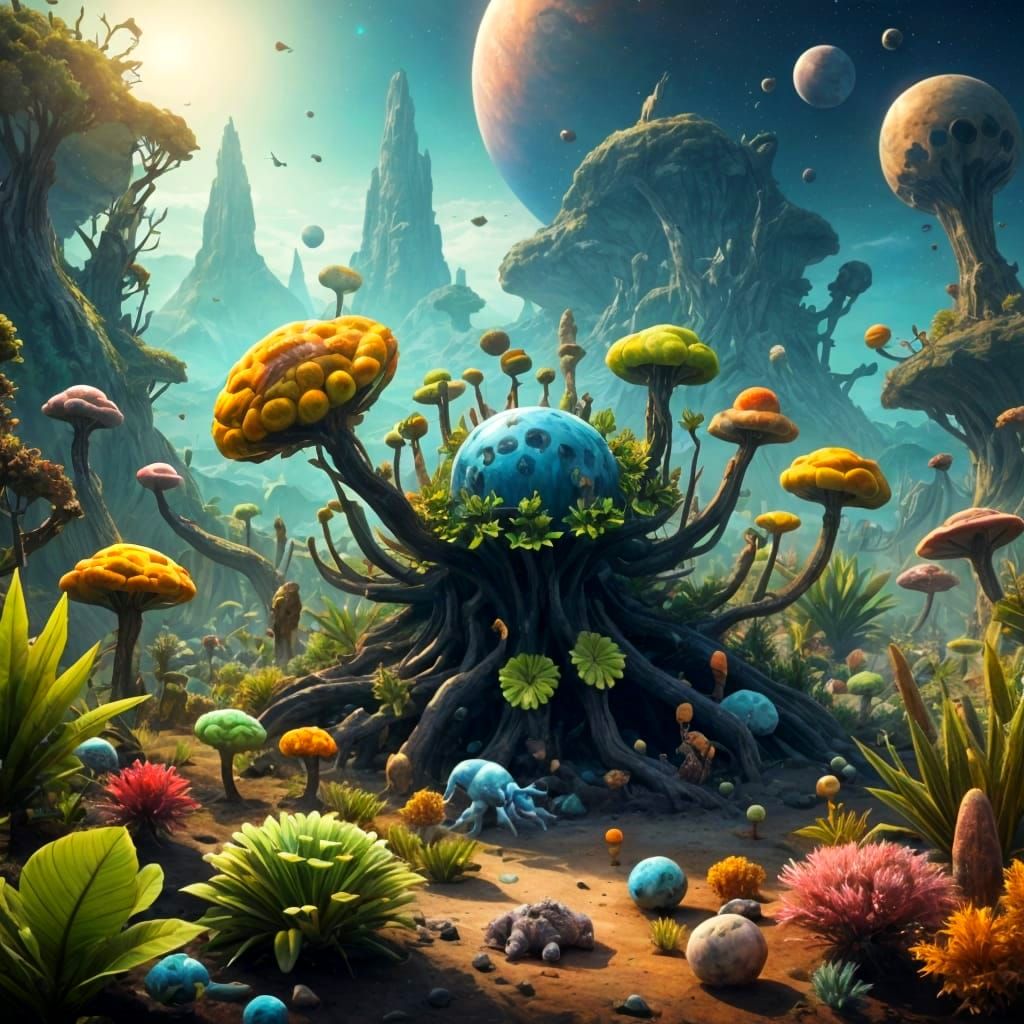 Alien World with Bizarre Fauna