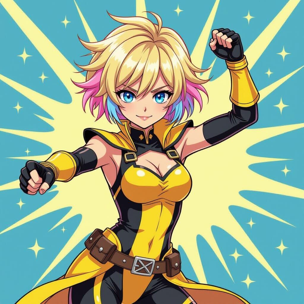 Vesperia Zoe Poses Heroically in Comic Style