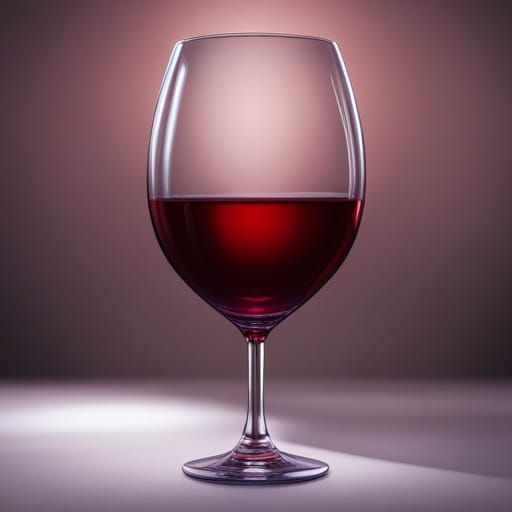 Elegant Red Wine Glass: 3D Rendered