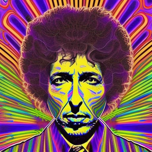 Psychedelic Portrait in Cyberdelic Algorithmic Art Style