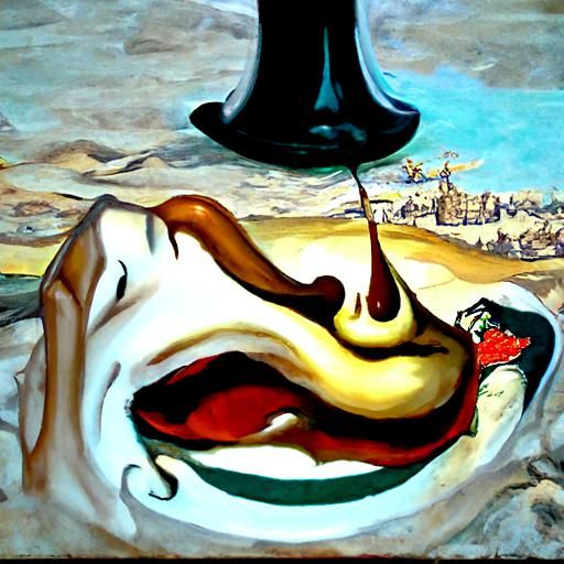 Surreal Jester's Deadly Trick: A Dali-esque Scene