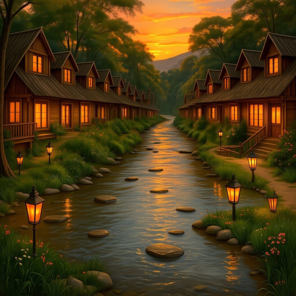 Vintage Wax Painting Landscape Inspired by Degas