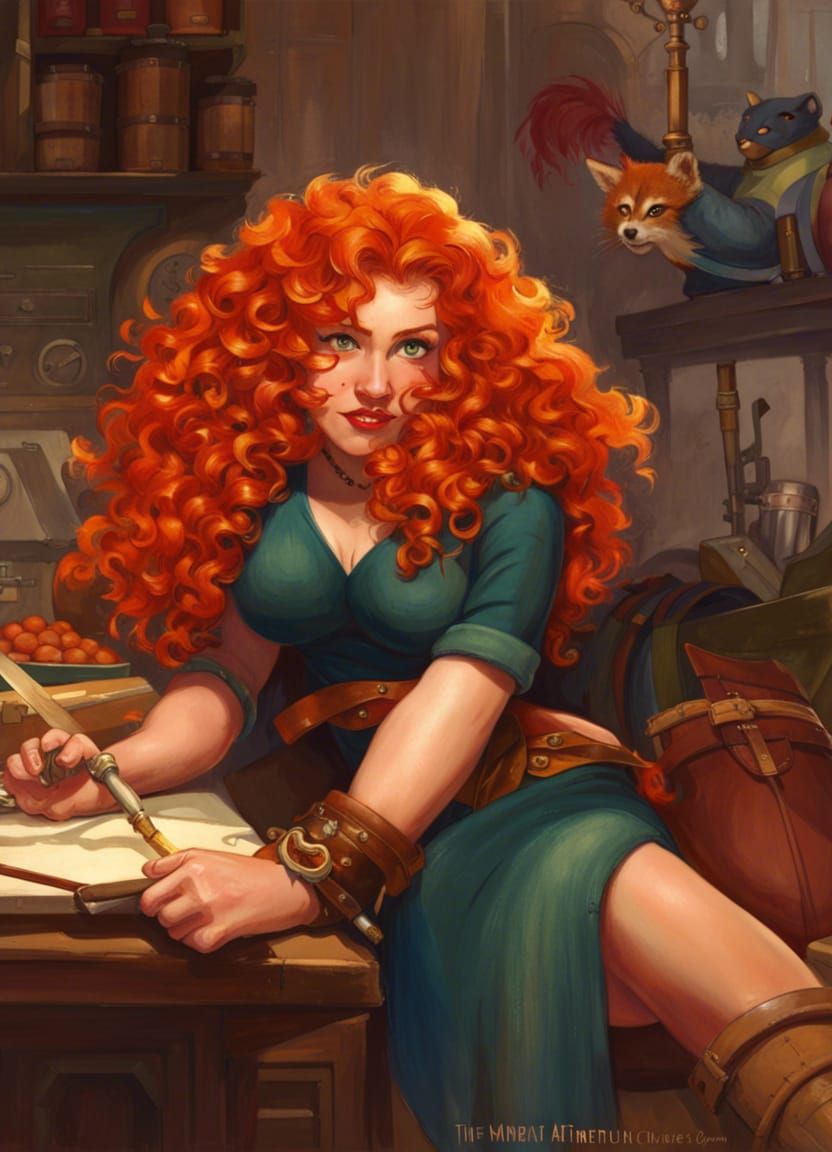 Merida as Vintage Pinup Art