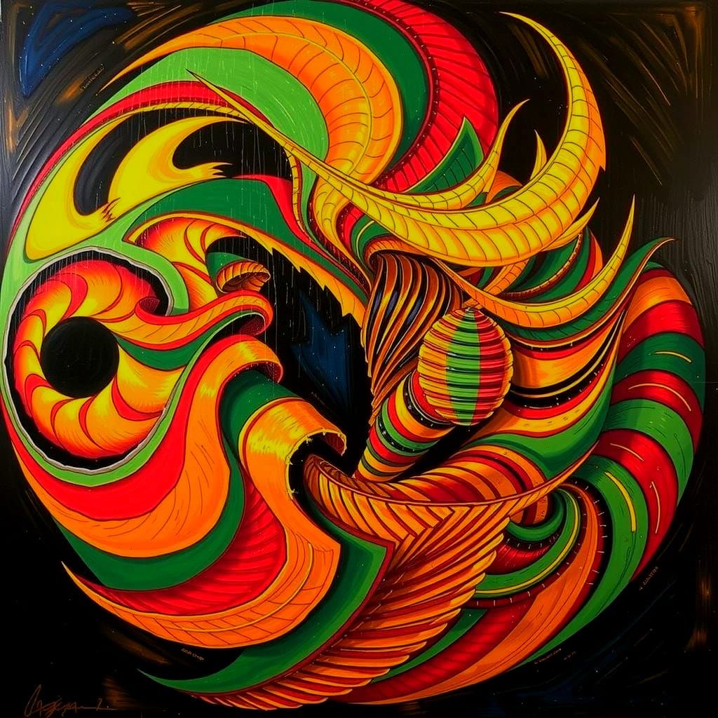 Dynamic Swirling Vortex Motion Abstract Art