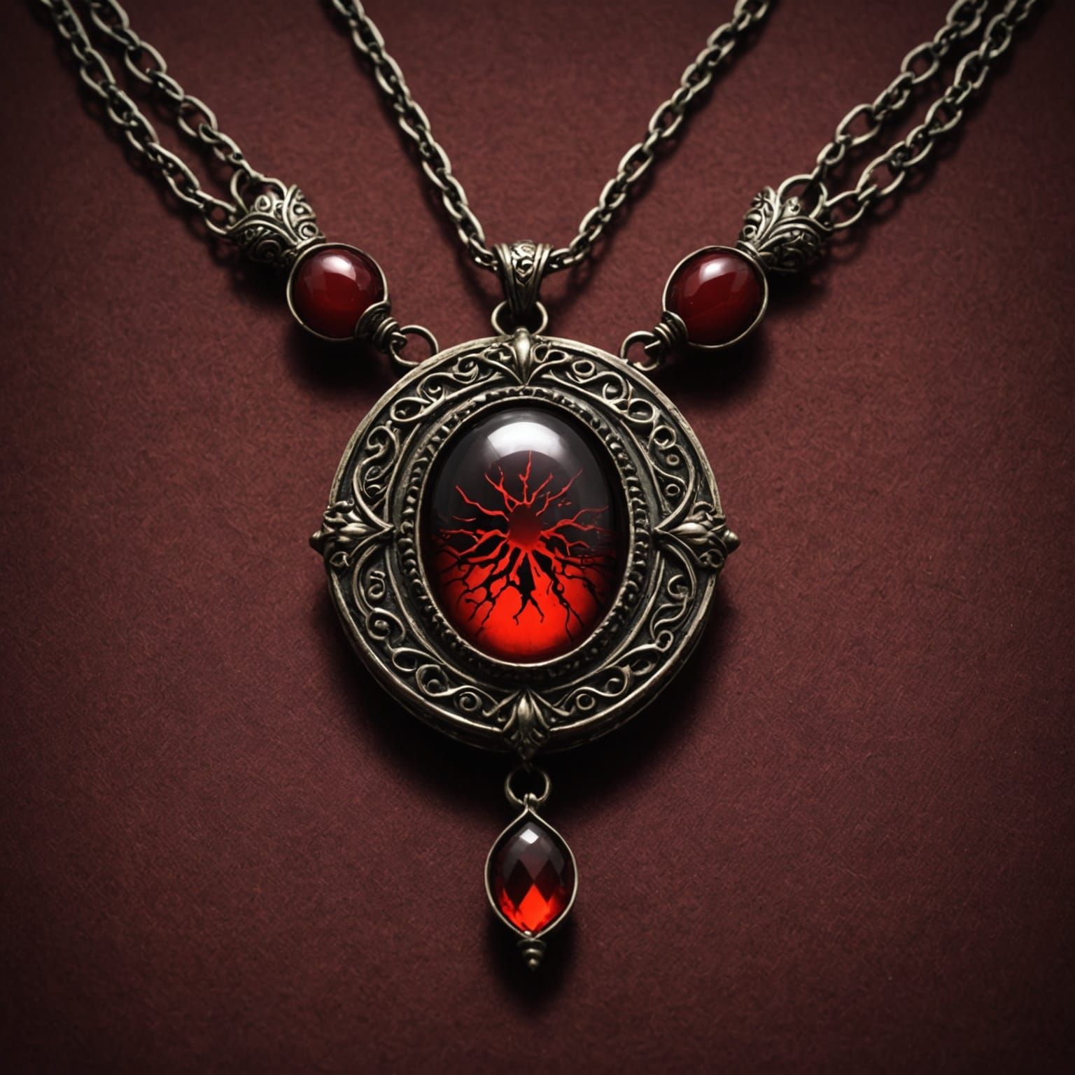 Blood Red Choker in Dark Fantasy Style