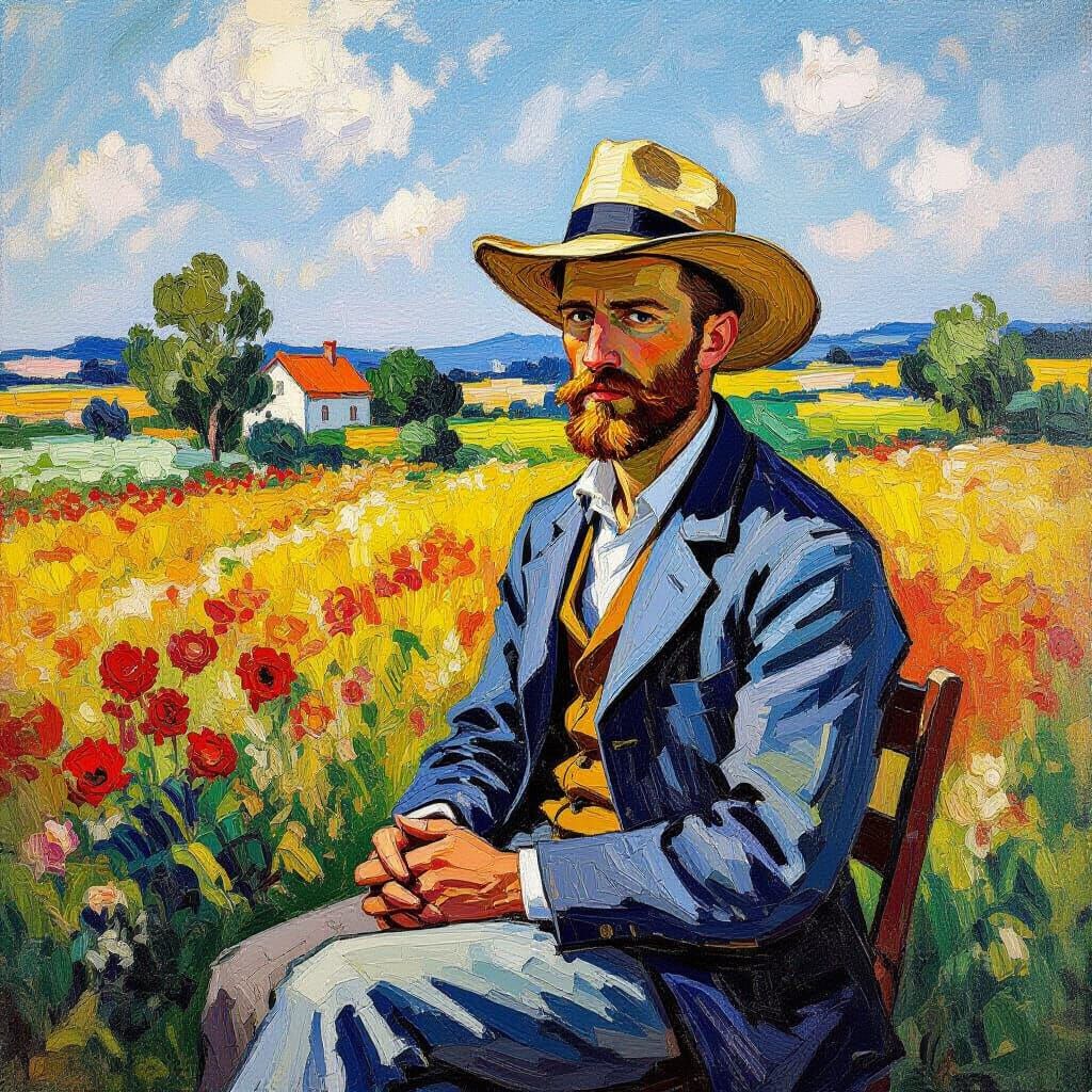 Nuferi and Frogs in Neo-Impressionist Oil Painting