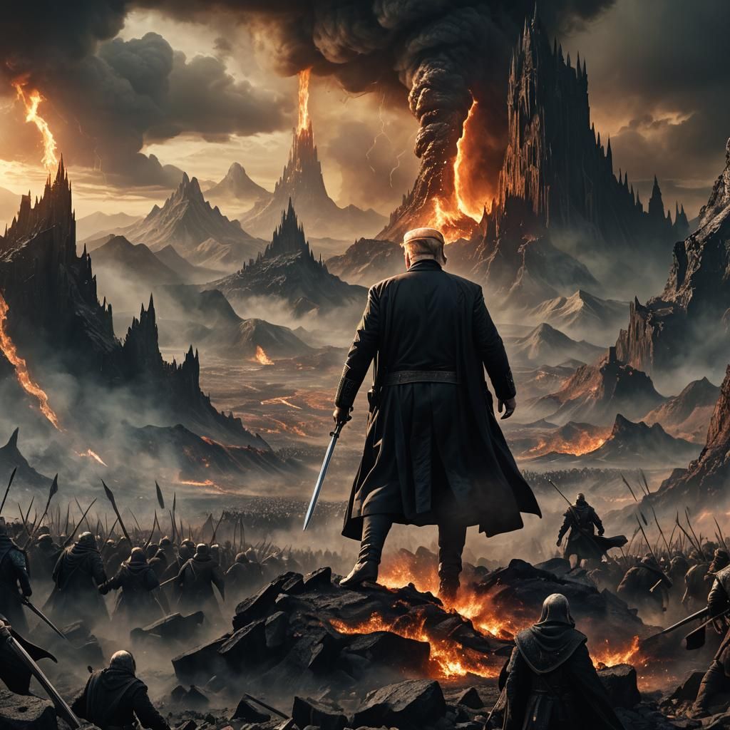 Epic Battle in Mordor: A Digital Matte Painting