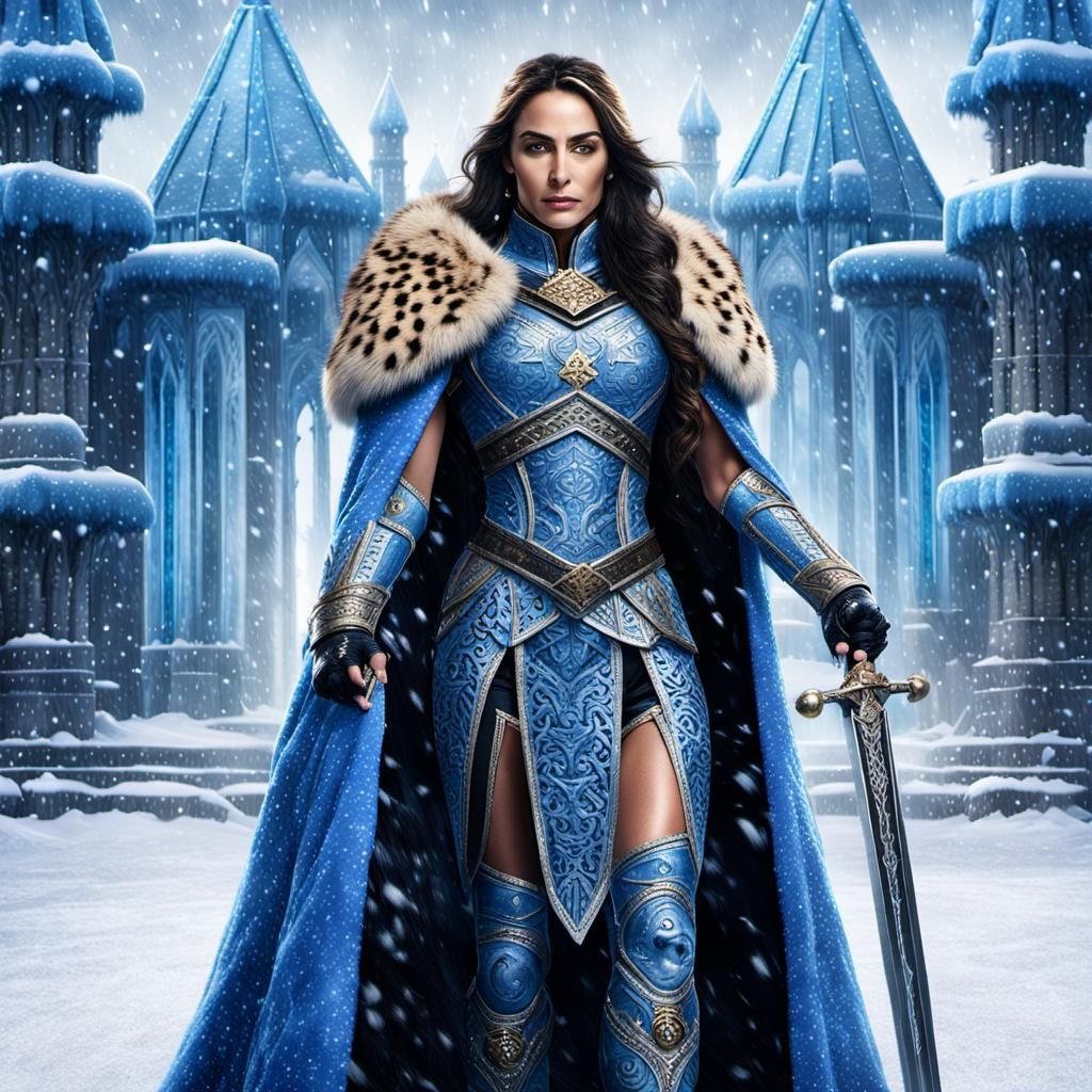 Warrior Queen in Ice Palace: Digital Matte Painting