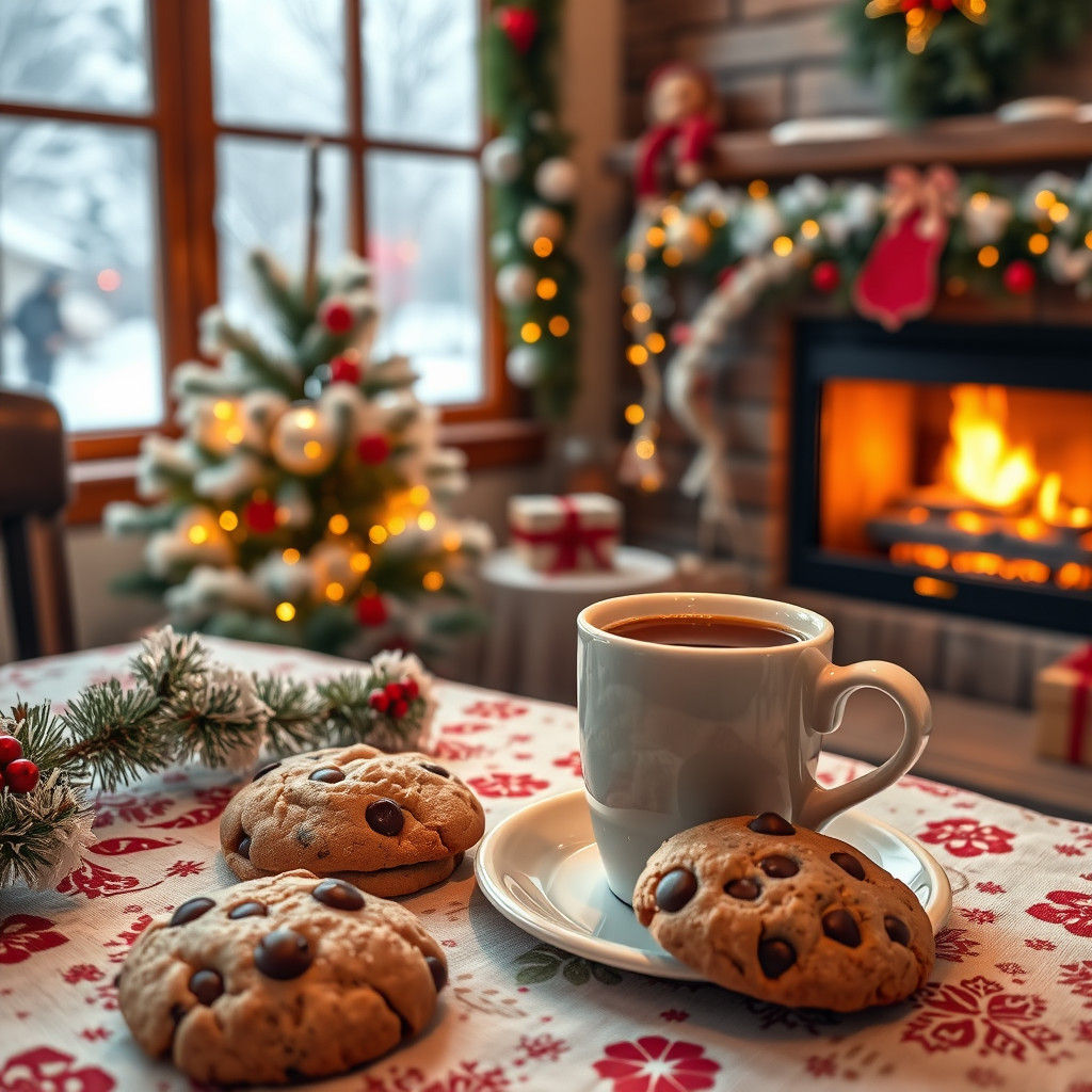 Christmas Cookies and Coffee with Winter View