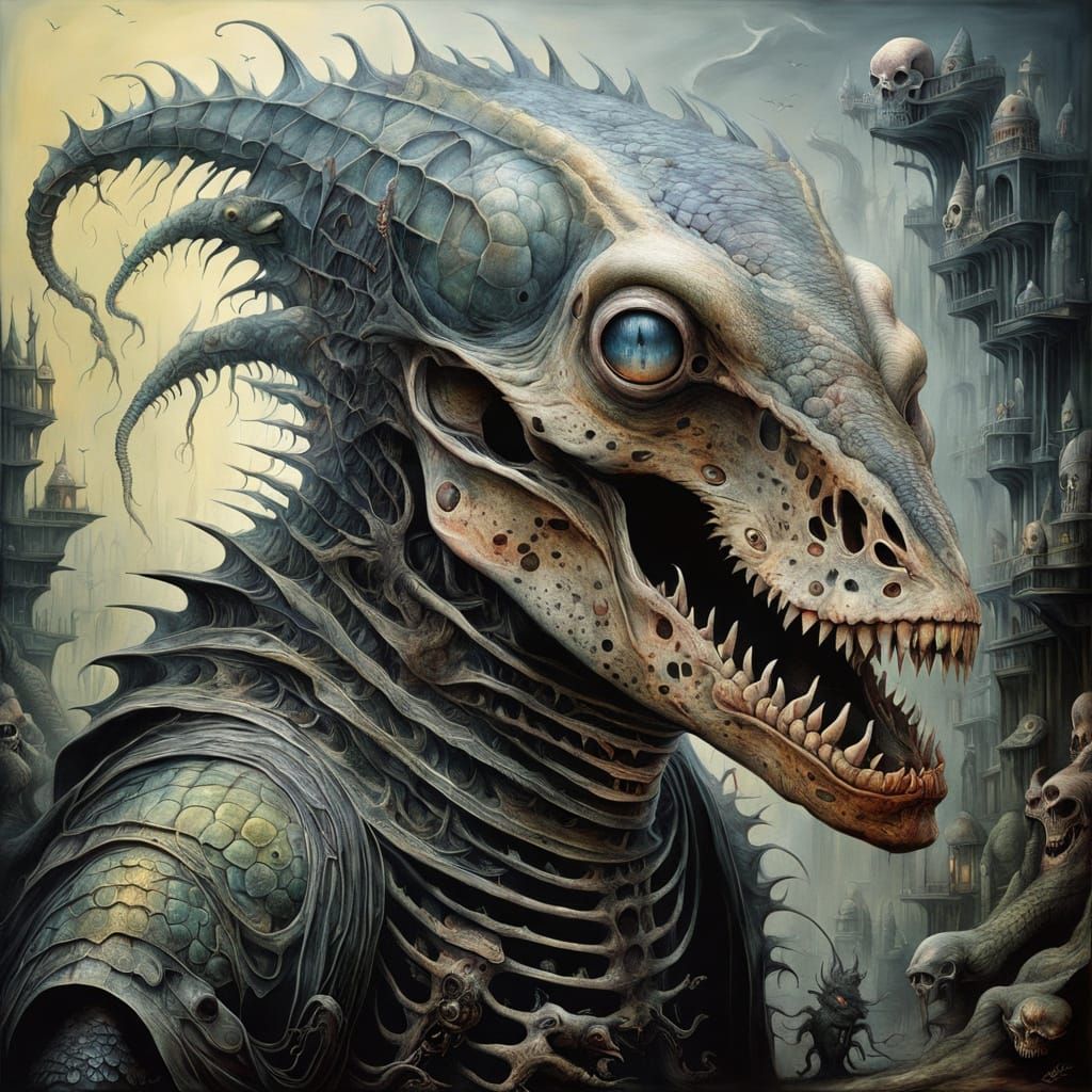 Creepy Scaled Oddities Inspired by Bosch and Giger