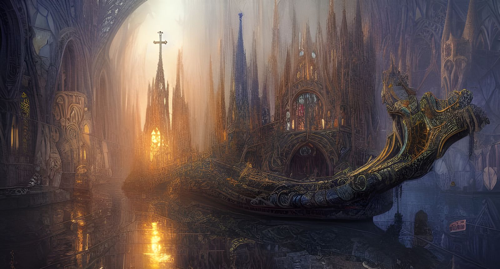 Fairy Underworld gothic cathedral harbour