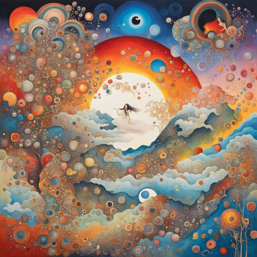 Surreal Fragmented Goddess Emanates Ethereal Light in Dazzli...