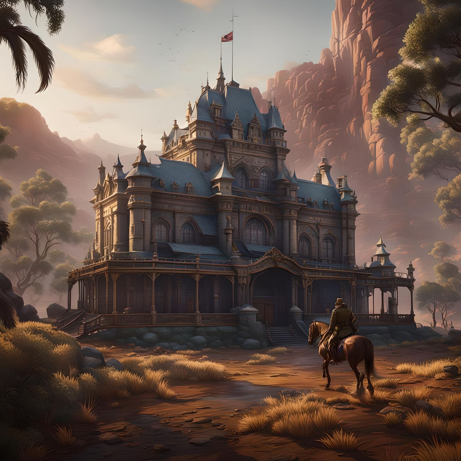 Australian McMaster in Detailed Matte Painting Style