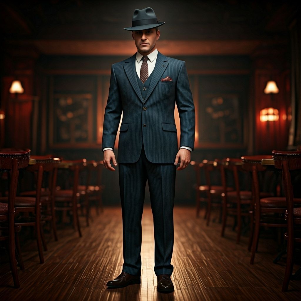 Man in Fedora at Jazz Club in Film Noir Style