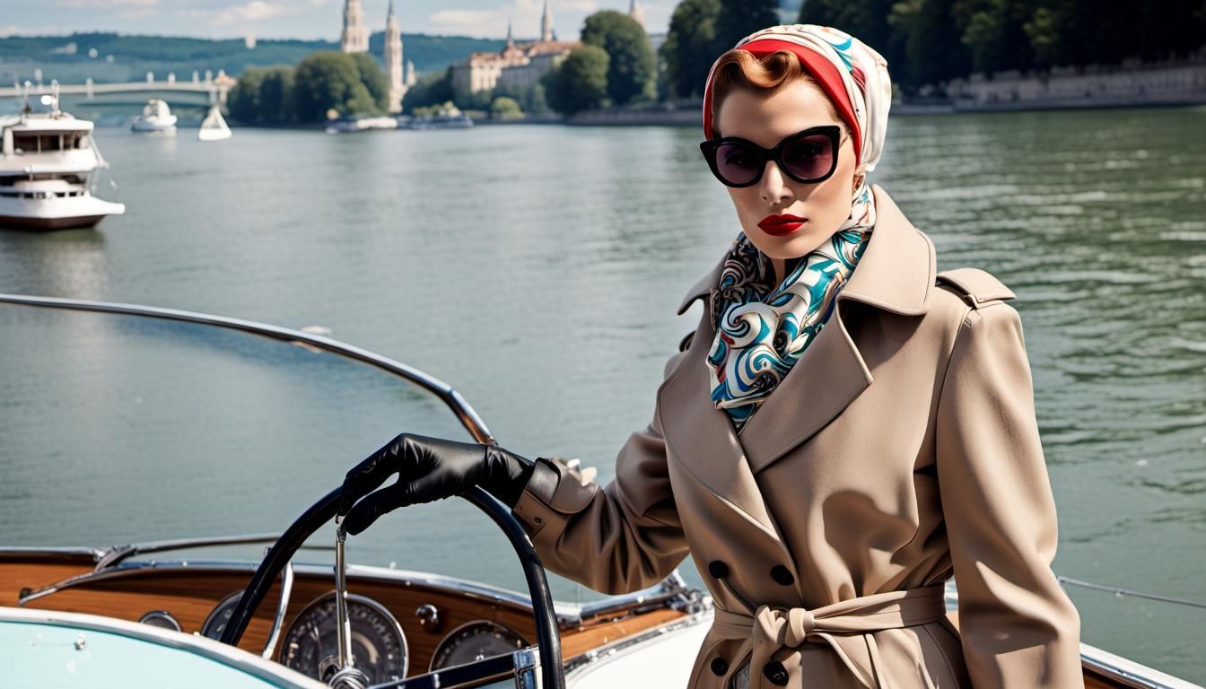 1960s Femme Fatale on the Danube in Vienna