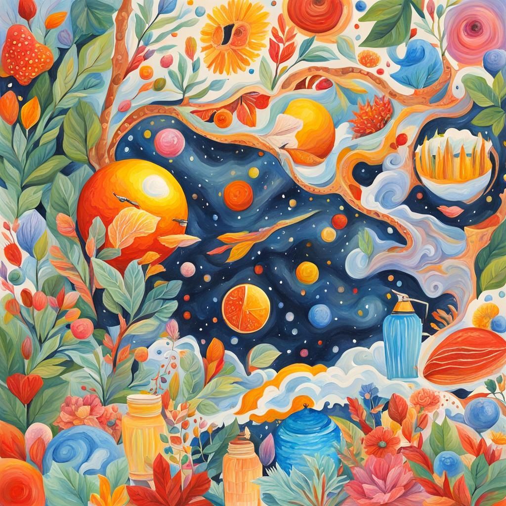 Detailed Gouache Painting