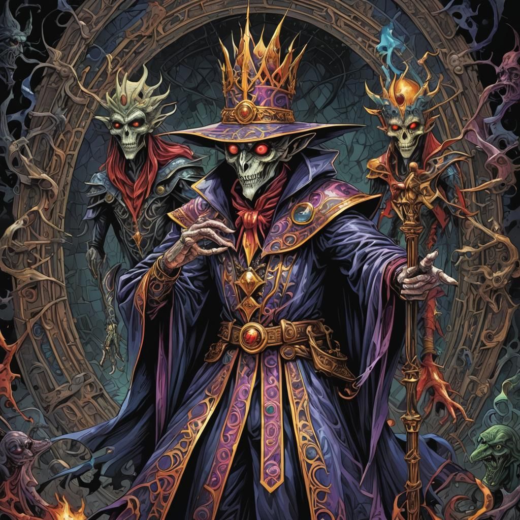 Grotesque Dark Fantasy King and Jester