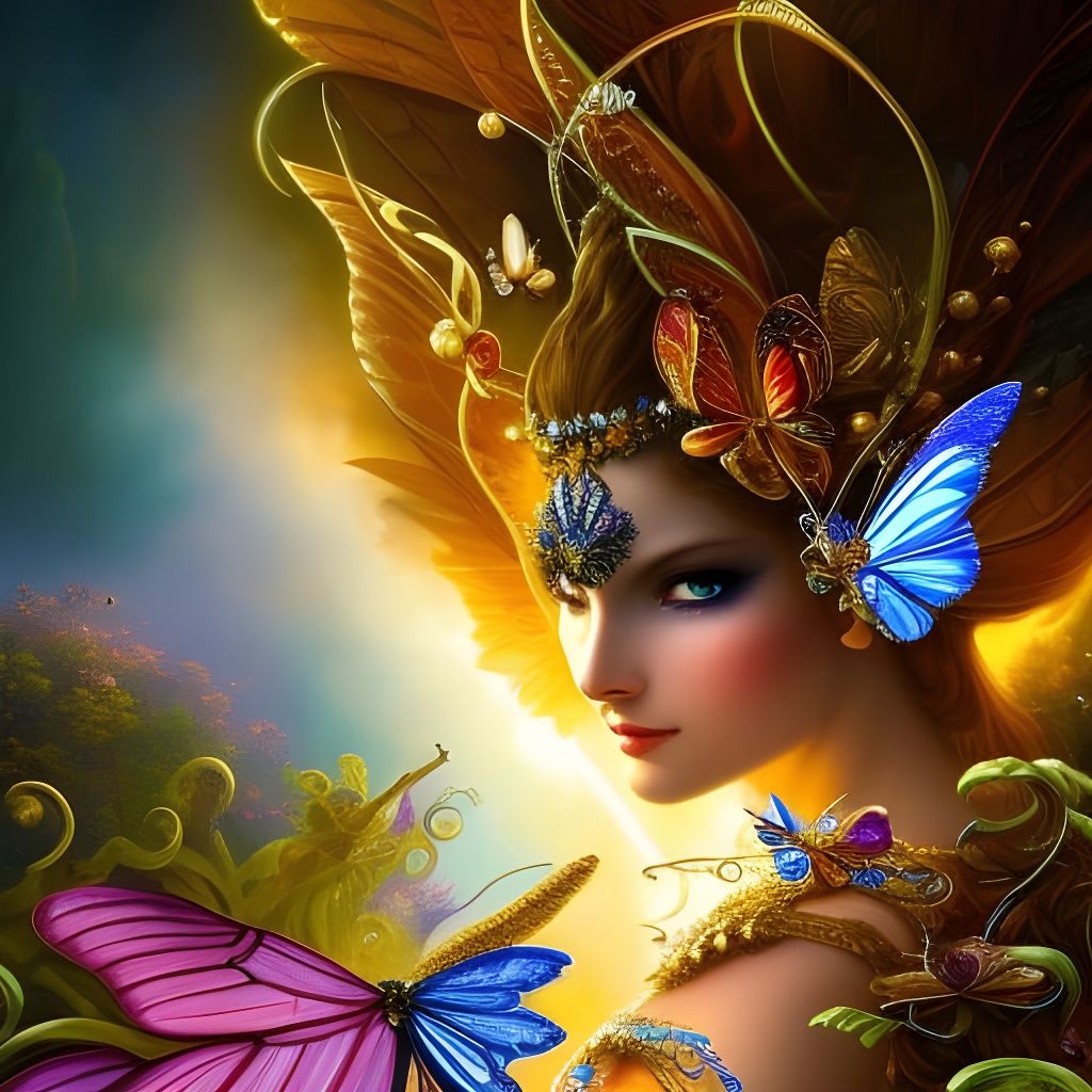 Ornate Butterflies in Hyperdetailed Rococo Cutscene