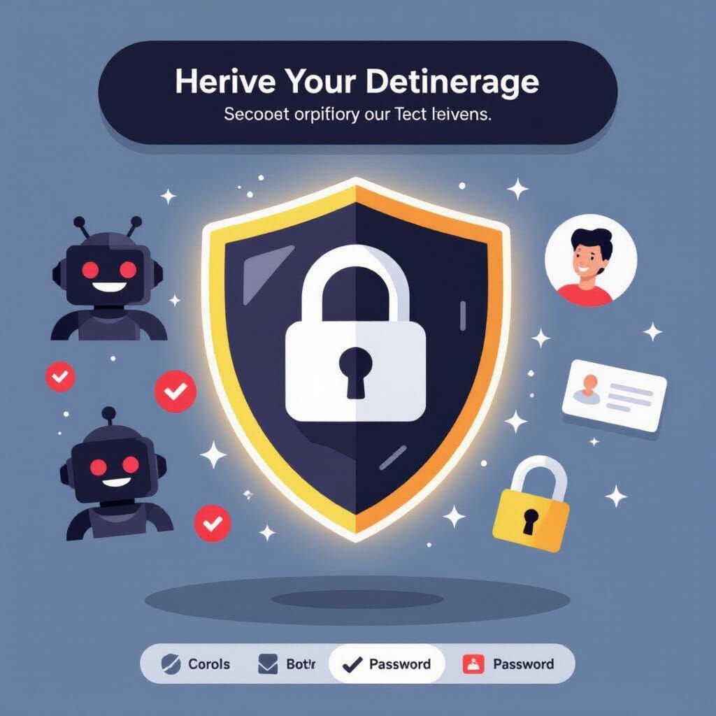 Futuristic Shield SaaS Hero Illustration