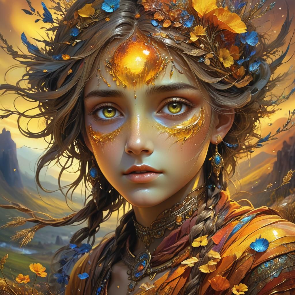Amber Fields: Fantasy Digital Painting