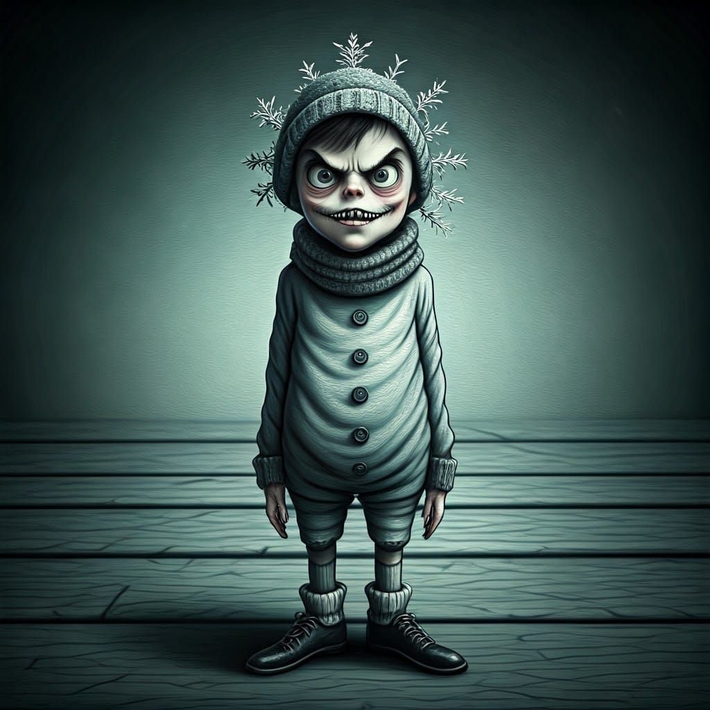 Edward Gorey-Inspired Toddler in a Frenzied Temper