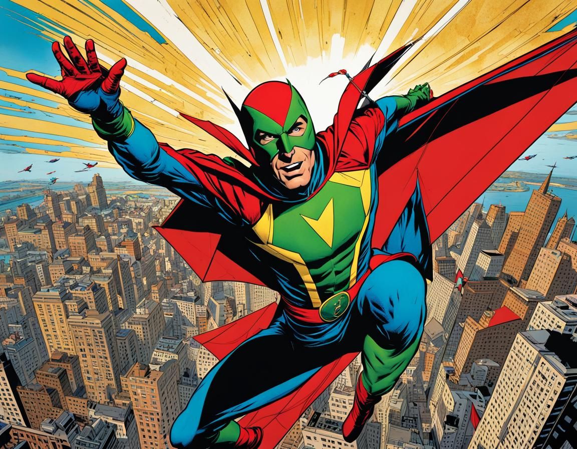 Kite Man Soars in Golden Age Comic Style