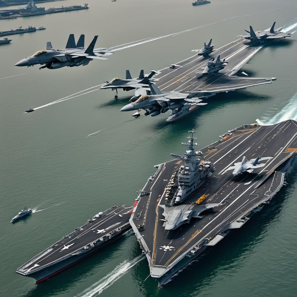 Futuristic Fighter Jets on Singapore Aircraft Carrier
