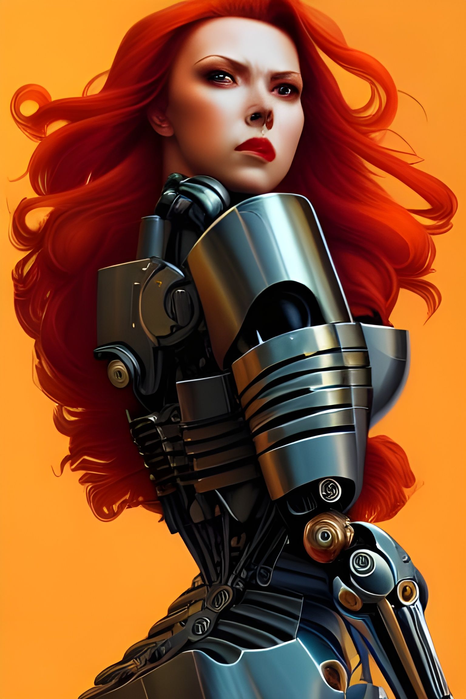 Biomechanical Natasha Romanov Steampunk Portrait