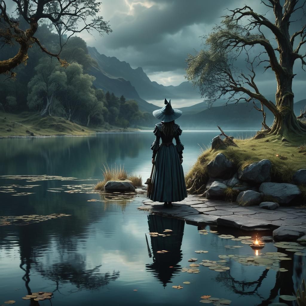 Water Witch at Lake's Edge: Digital Matte Painting
