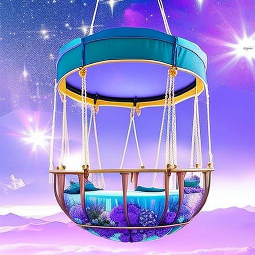 Purple Round Swing Bed with Pergola Roof and Planters& gothic vibes& ethereal vibes& magical vibes& dark fantasy vibes& ...