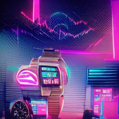 Time is Money in Synthwave Neon Style