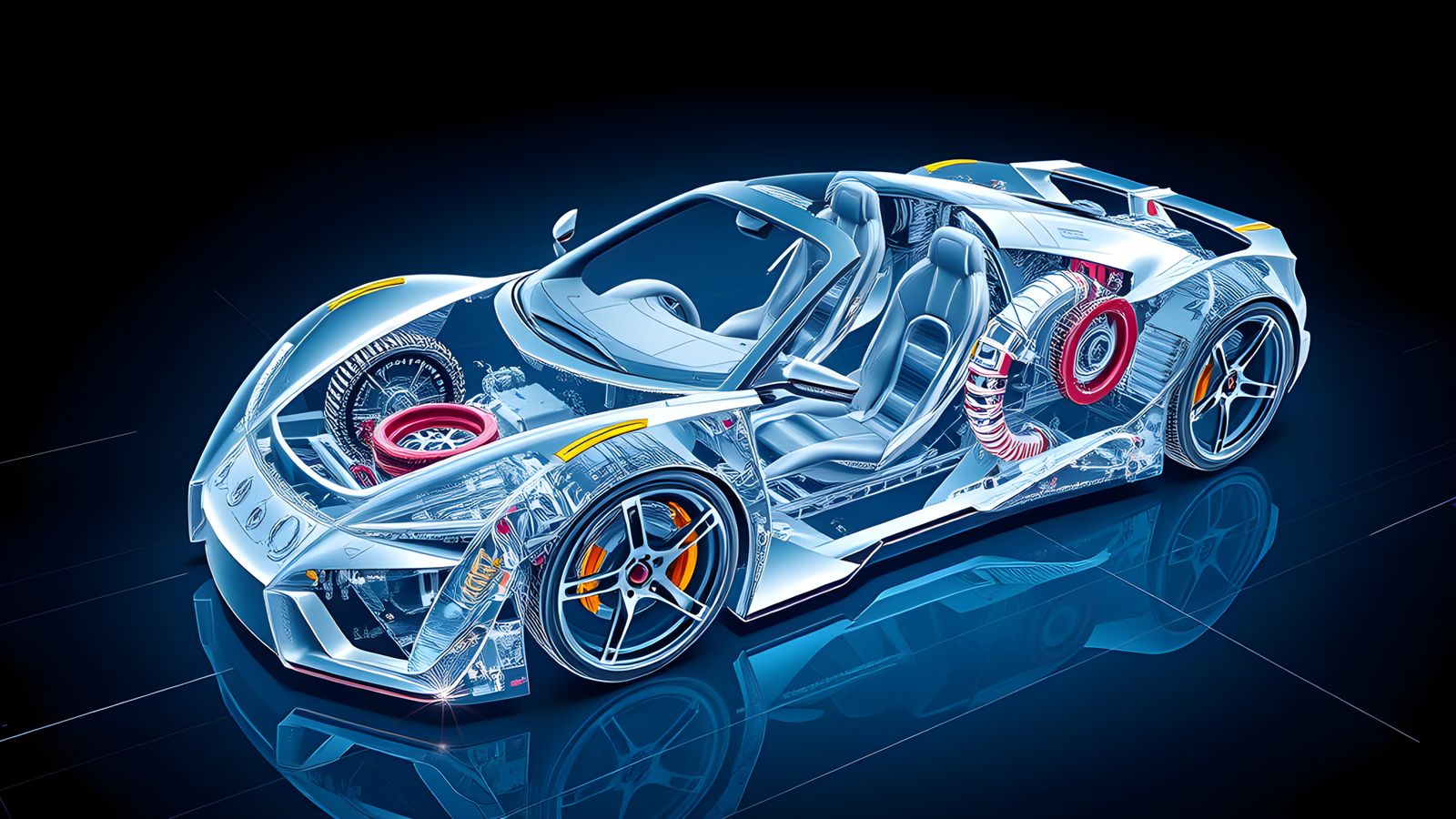 Holographic Exploded Schematic of a Future Hypercar