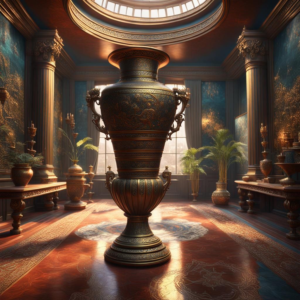 Bronze Vase in Beautiful Room: Fantasy Concept Art
