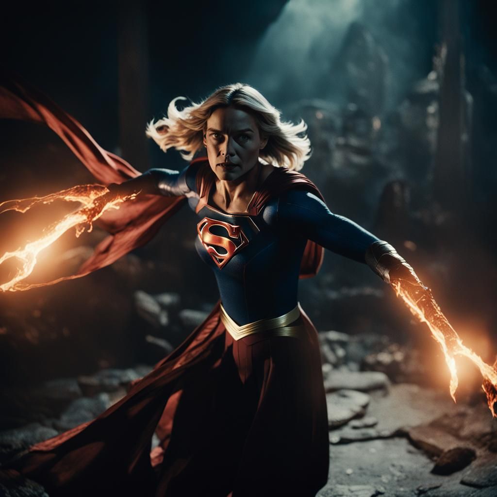 Supergirl Captured by Monster in Dark Lair