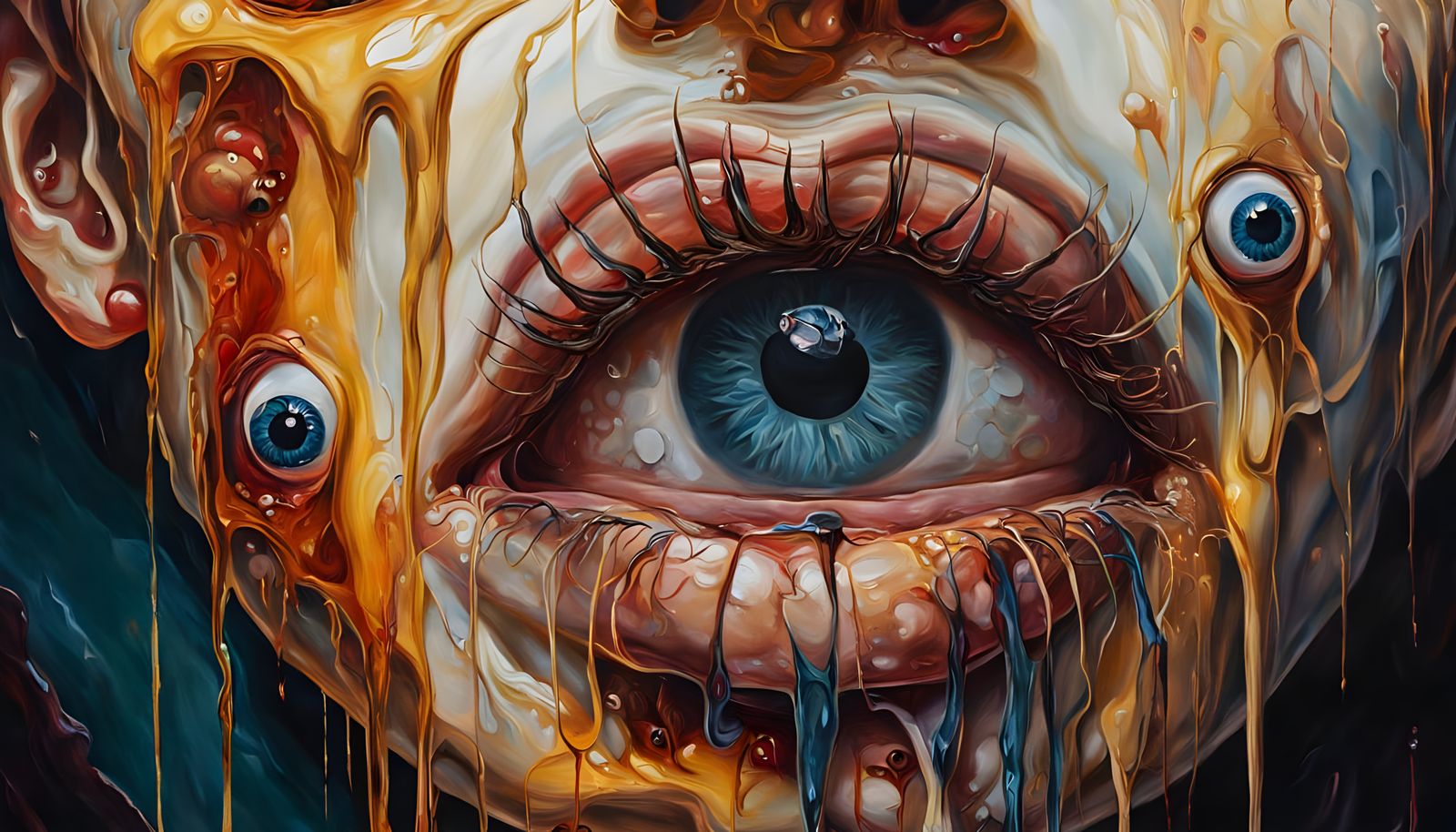 Surrealistic Anatomy on Dirty Canvas in Cyberpunk Style