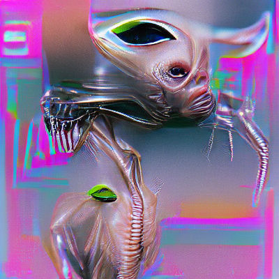 Detailed Rendering of a Classic Alien