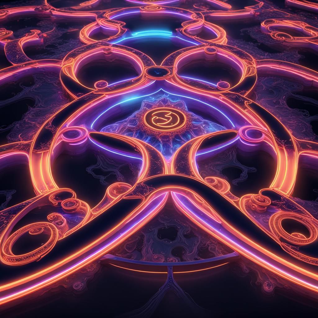 Neon Infinity Symbol: Detailed Fantasy Concept Art