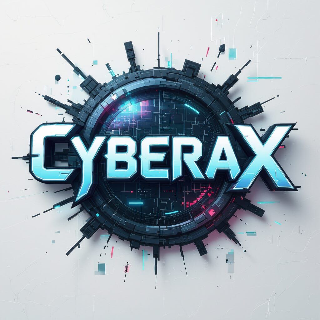 CyberaX Logo: Cyberpunk Glitch Art