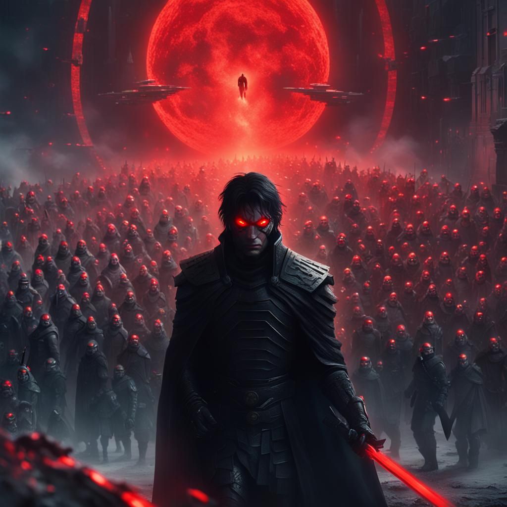 Futuristic Warrior Prince Leading Sci-Fi Army