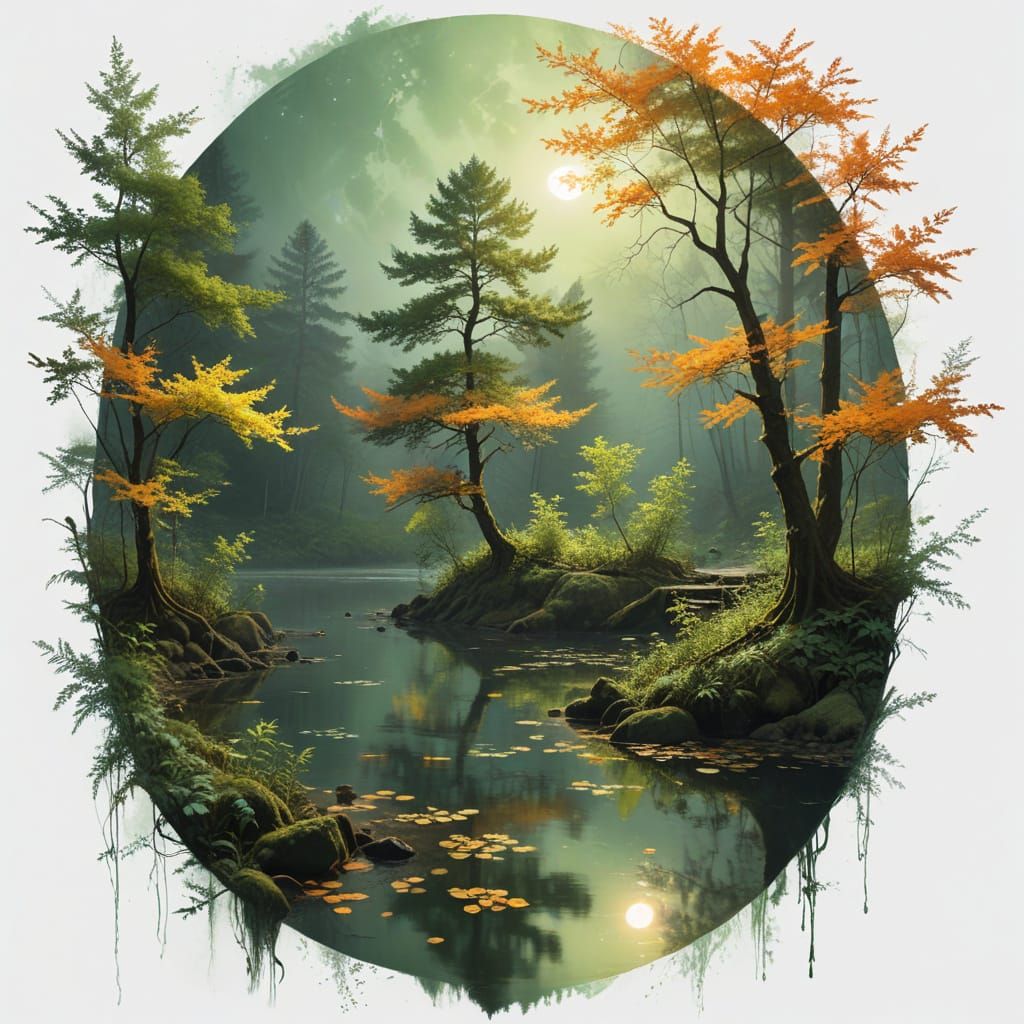 Whispering Dreams in a Moonlit Forest Sanctuary