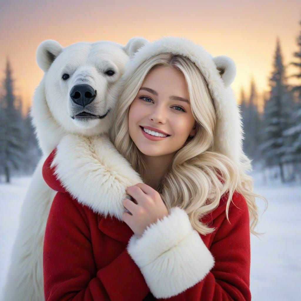 Peaceful Winter Encounter in a Magical Aurora