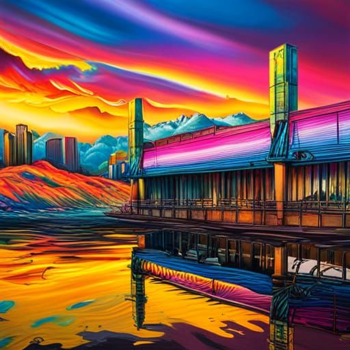 Rainbow Graffiti Art in Hyperrealistic Style