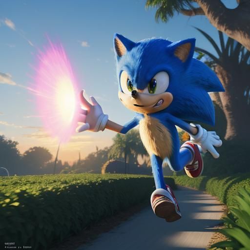 Sonic the Hedgehog: 3D Digital Art in Pixar Style