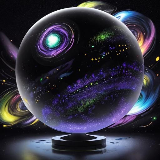 Galactic Abstract in Van Gogh Style Inside Glass Sphere