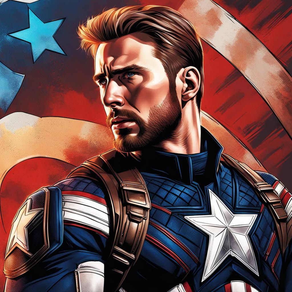 Hyperrealistic Captain America Concept Art