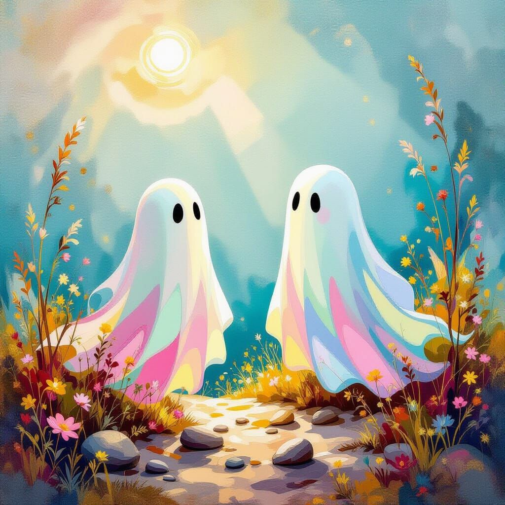 Radiant Ghost Earrings in Metamodern Style