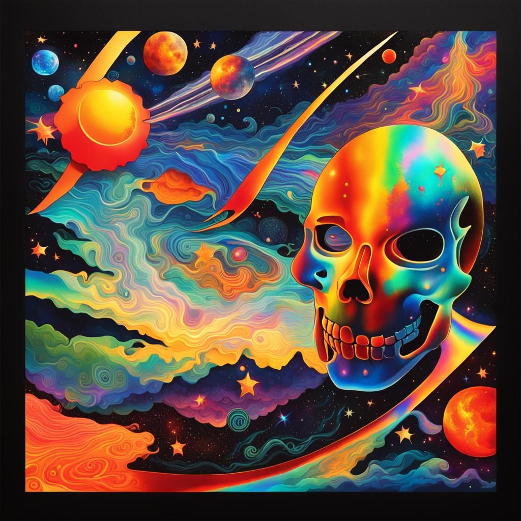 Cosmic Holographic Steal Your Face Illustration